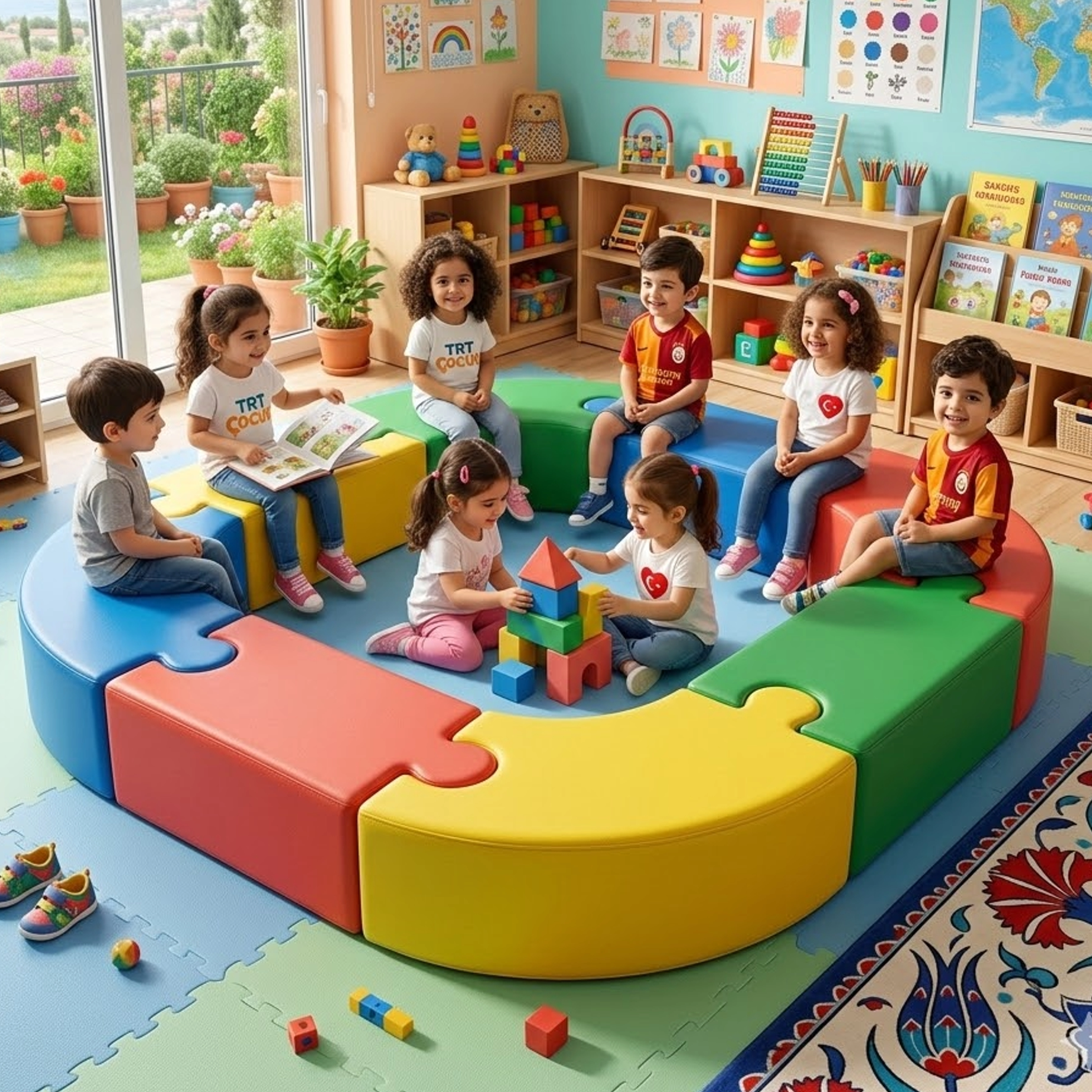 sünger puzzle oturma grubu