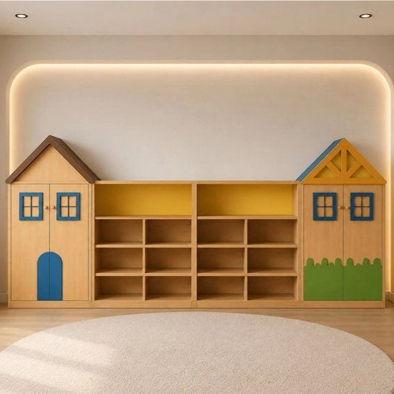Montessori Kontrplak Dolap Seti
